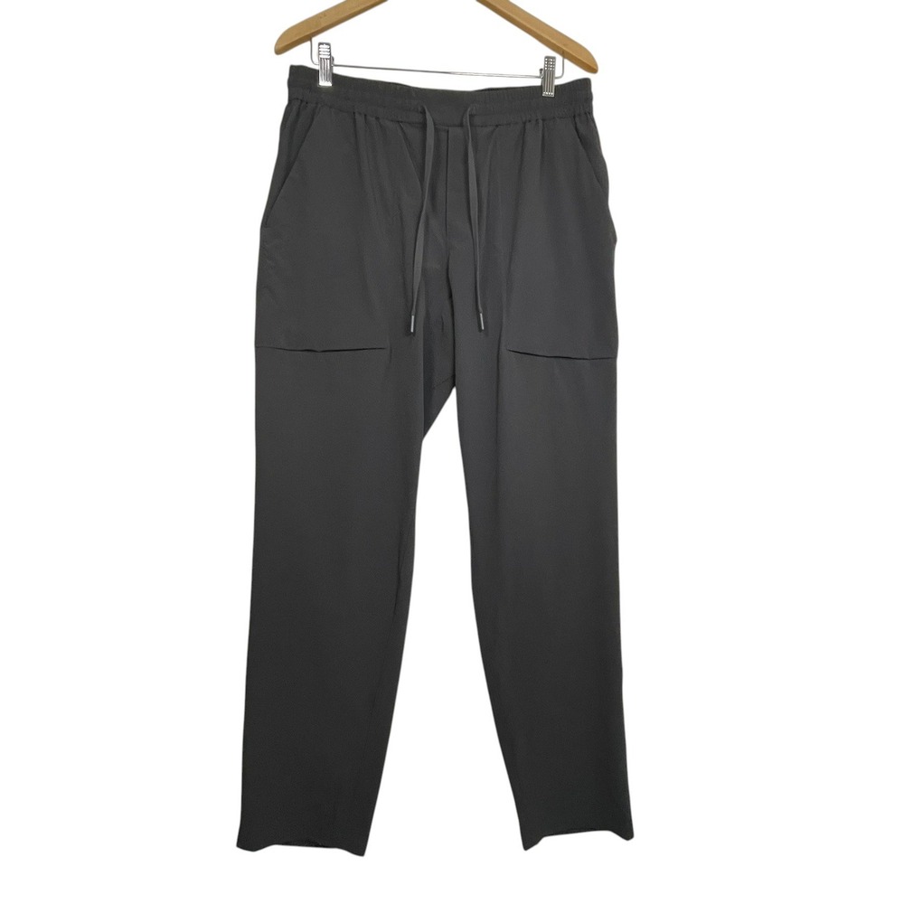 Lululemon Women's XL Jogger Pants Dark Gray Stretch Drawstring Zip Pocket